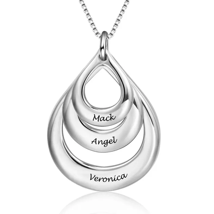 customjewelryan Necklaces 925 Sterling Silver Custom 3 Names Engraved Triple Water Drop Pendant Necklaces Great Gift for Best Friends customjewelryan Necklaces 925 Sterling Silver Custom 3 Names Engraved Triple Water Drop Pendant Necklaces Great Gift for Best Friends