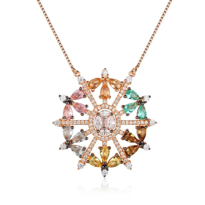 customjewelryan Necklaces 925 Sterling Silver Snowflake Cubic Zirconia Pendant Necklaces Colorful Charming Jewelry Gift for Women customjewelryan Necklaces 925 Sterling Silver Snowflake Cubic Zirconia Pendant Necklaces Colorful Charming Jewelry Gift for Women