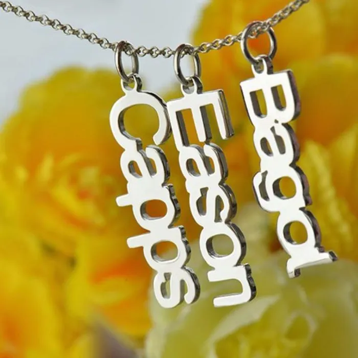 customjewelryan Necklaces Sterling Silver 925 Personalized Necklace with Customizable Name Pendant Trendy Jewelry Gift