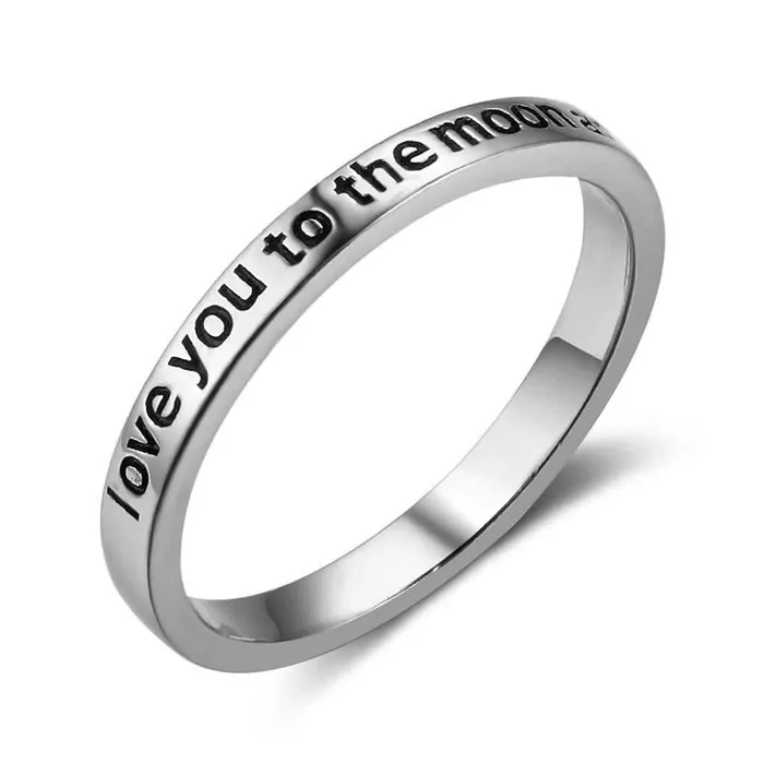 customjewelryan Rings I Love You to the Moon and Back Engraved Sterling Silver Ring Band Unisex Trendy Jewelry customjewelryan Rings I Love You to the Moon and Back Engraved Sterling Silver Ring Band Unisex Trendy Jewelry
