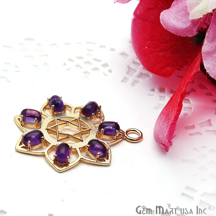 DIY Flower Gemstone 36x31mm Gold Finding Connector 1PC GemmartUSA Earrings DIY Flower Gemstone 36x31mm Gold Finding Connector 1PC GemmartUSA Earrings