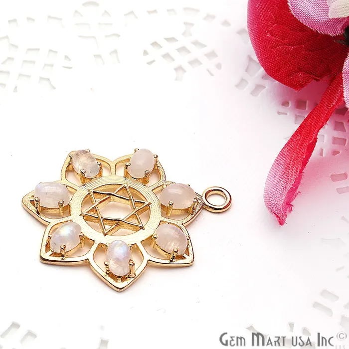DIY Flower Gemstone 36x31mm Gold Finding Connector 1PC GemmartUSA Earrings DIY Flower Gemstone 36x31mm Gold Finding Connector 1PC GemmartUSA Earrings