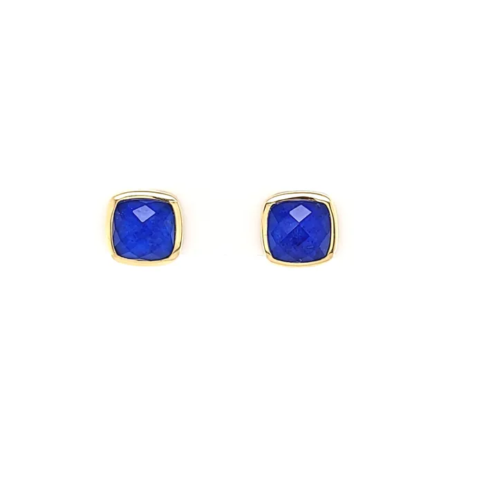 Doves 18k Yellow Gold Lapis Stud Earrings I7717 Earrings