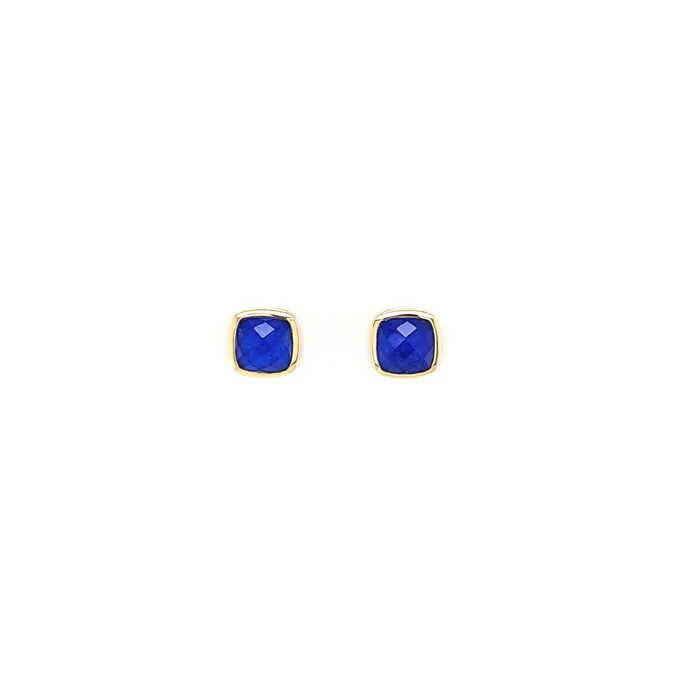 Doves 18k Yellow Gold Lapis Stud Earrings I7717 Earrings