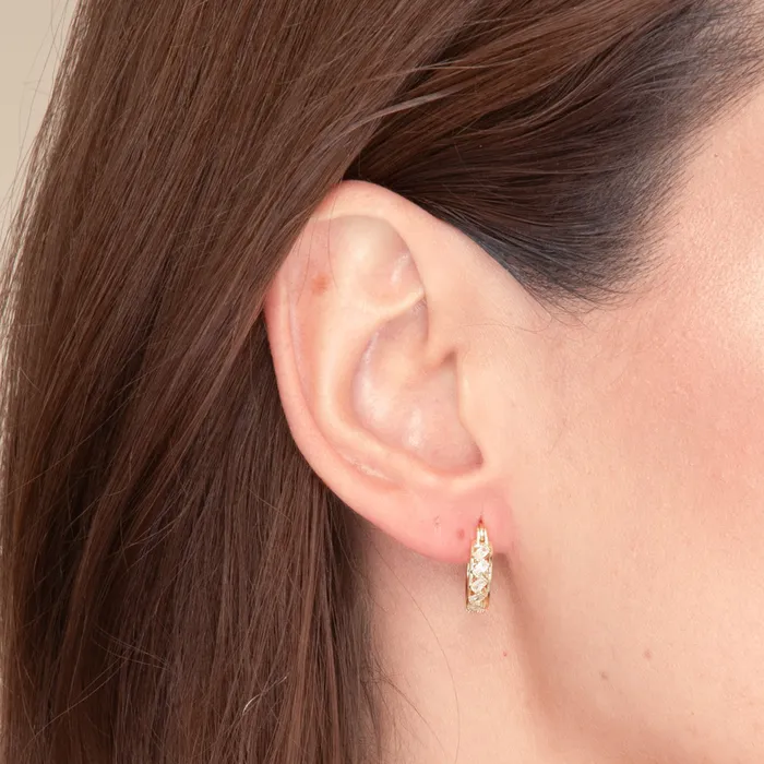 Earrings Camile Stone Baguette Sapphire Hoop Earrings Earrings Camile Stone Baguette Sapphire Hoop Earrings