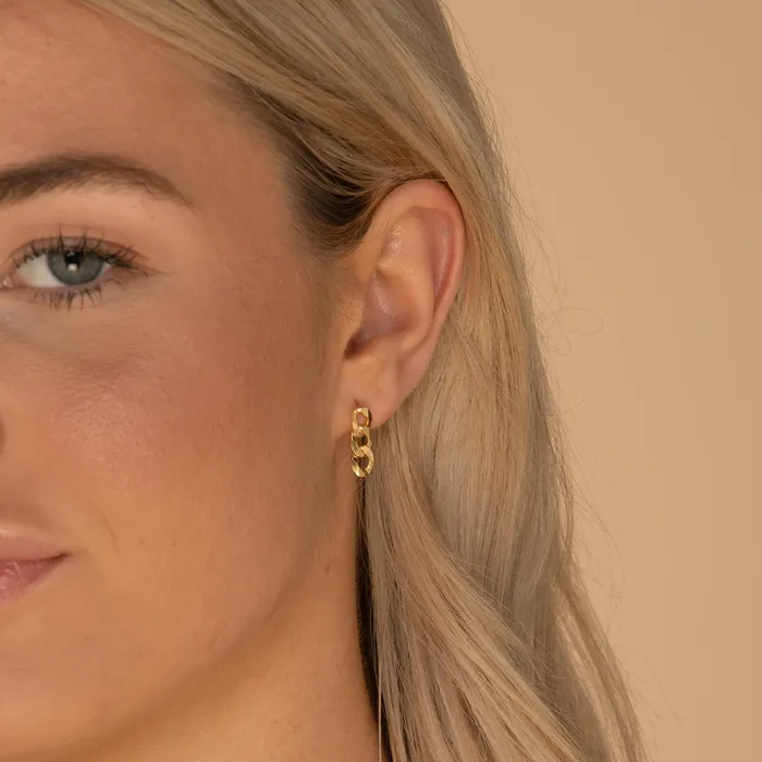 Earrings Camile Stone Cuban Link Stud Earrings Earrings Camile Stone Cuban Link Stud Earrings