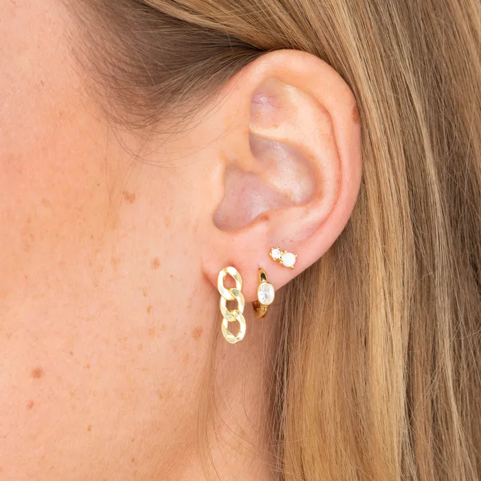 Earrings Camile Stone Cuban Link Stud Earrings Earrings Camile Stone Cuban Link Stud Earrings