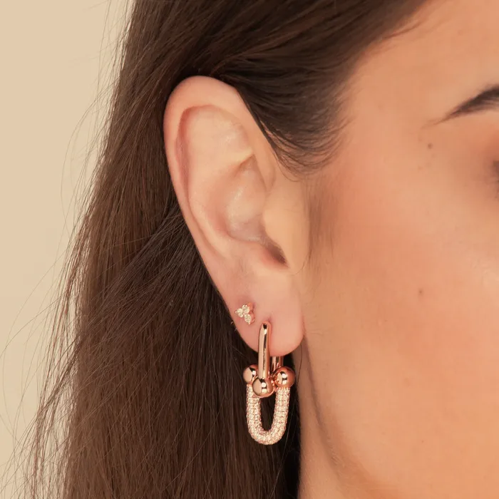 Earrings Camile Stone Isabella Pave U Link Earrings Earrings Camile Stone Isabella Pave U Link Earrings