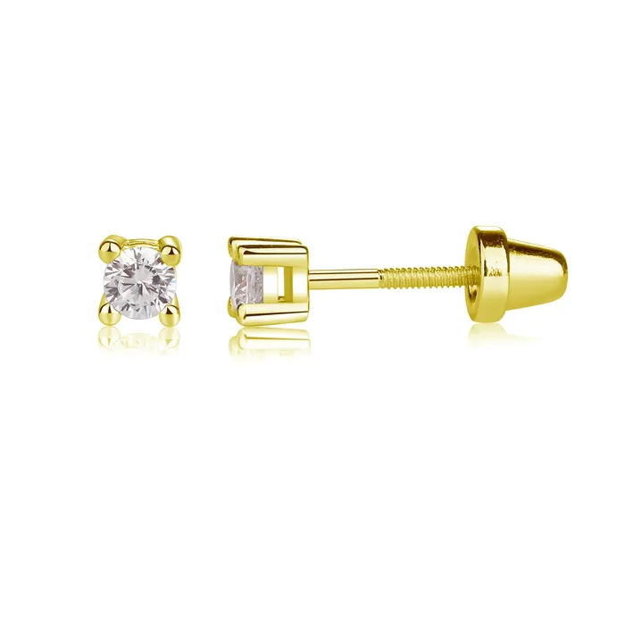 Earrings Cherished Moments 14K GoldPlated CZ Crystal Stud Earrings for Baby and Kids Earrings Cherished Moments 14K GoldPlated CZ Crystal Stud Earrings for Baby and Kids