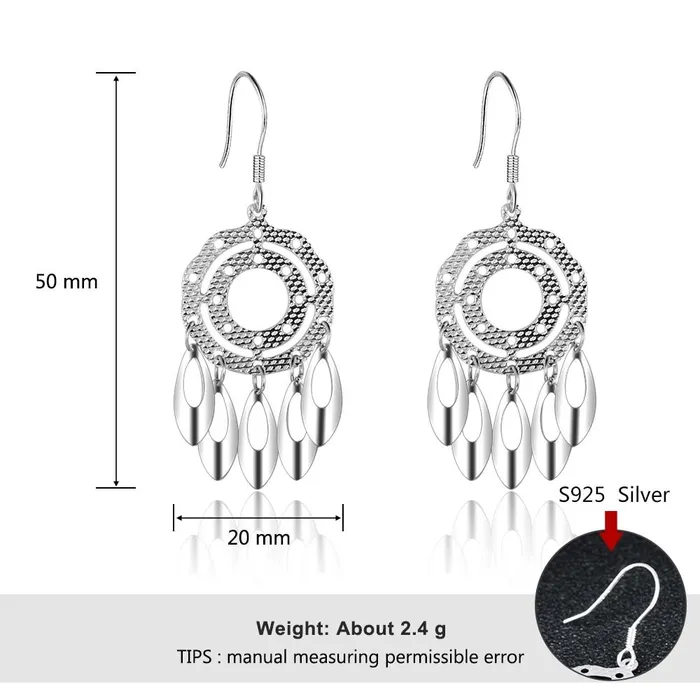 Earrings Fashion 925 Sterling Silver Chandelier Drop Earrings Party Jewelry for Women Personalized Jewel