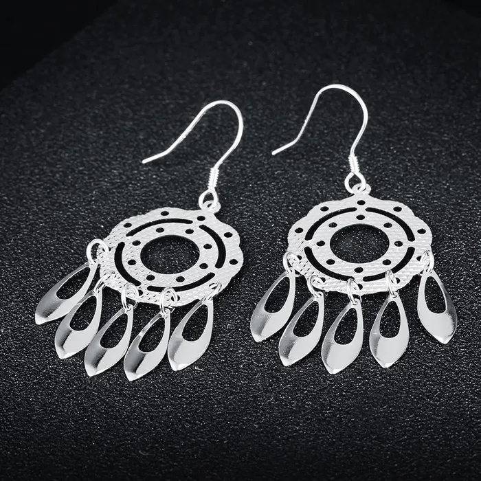 Earrings Fashion 925 Sterling Silver Chandelier Drop Earrings Party Jewelry for Women Personalized Jewel