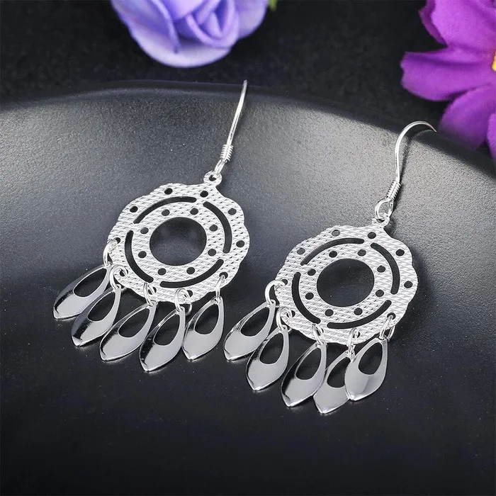 Earrings Fashion 925 Sterling Silver Chandelier Drop Earrings Party Jewelry for Women Personalized Jewel