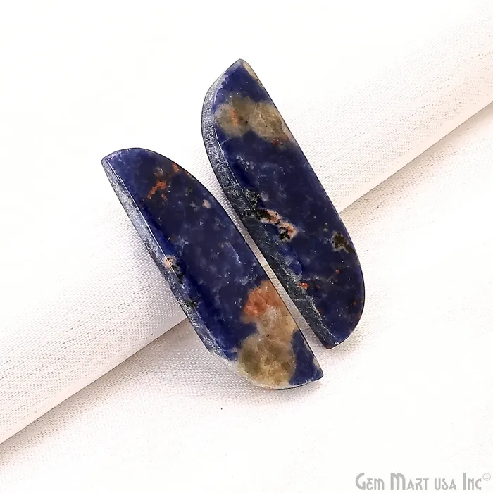 Earrings GemMartUSA Sodalite Free Form 34x10mm Loose Gemstone For Earring Pair Earrings GemMartUSA Sodalite Free Form 34x10mm Loose Gemstone For Earring Pair
