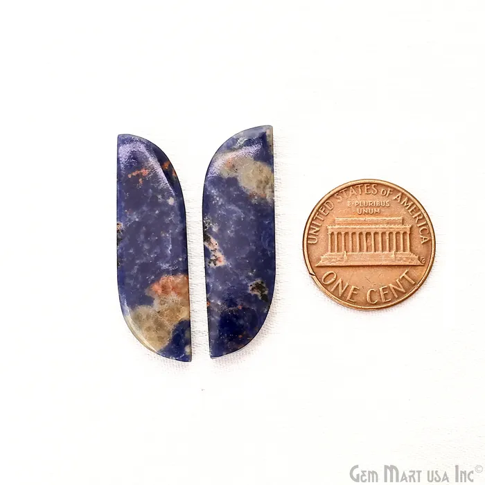 Earrings GemMartUSA Sodalite Free Form 34x10mm Loose Gemstone For Earring Pair