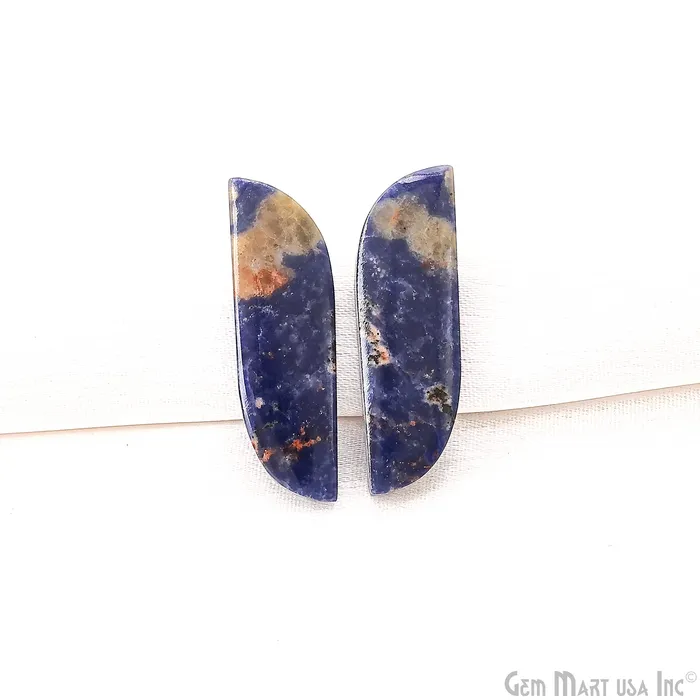 Earrings GemMartUSA Sodalite Free Form 34x10mm Loose Gemstone For Earring Pair
