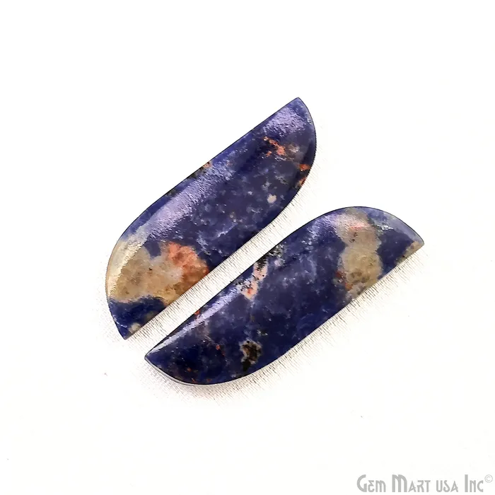 Earrings GemMartUSA Sodalite Free Form 34x10mm Loose Gemstone For Earring Pair