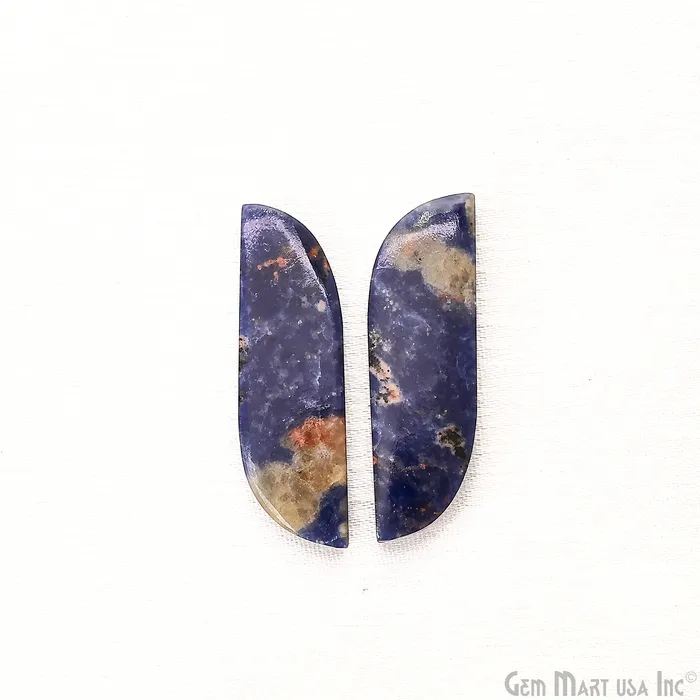 Earrings GemMartUSA Sodalite Free Form 34x10mm Loose Gemstone For Earring Pair