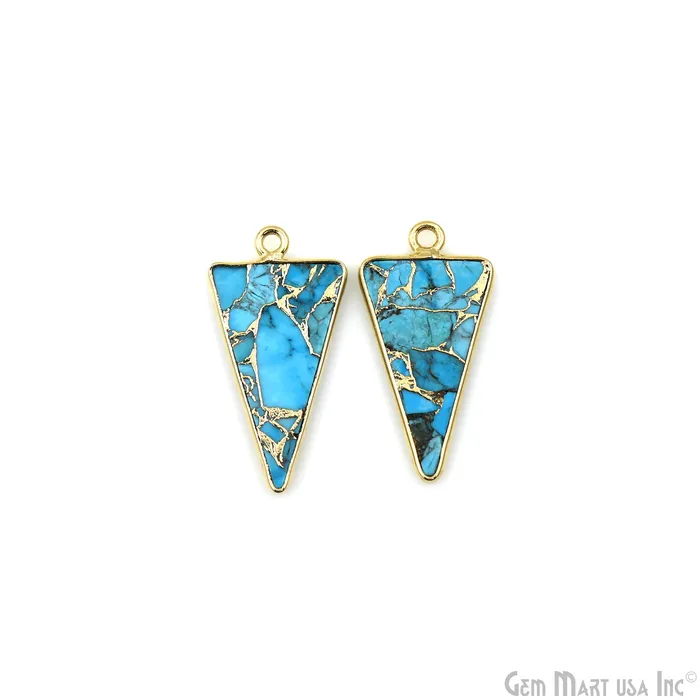 Earrings GemMartUSA Turquoise Mohave 26x12mm Gold Plated Single Bail Earring Connector 1 Pair Earrings GemMartUSA Turquoise Mohave 26x12mm Gold Plated Single Bail Earring Connector 1 Pair