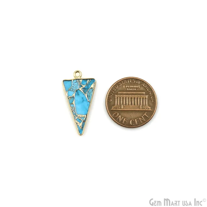 Earrings GemMartUSA Turquoise Mohave 26x12mm Gold Plated Single Bail Earring Connector 1 Pair Earrings GemMartUSA Turquoise Mohave 26x12mm Gold Plated Single Bail Earring Connector 1 Pair