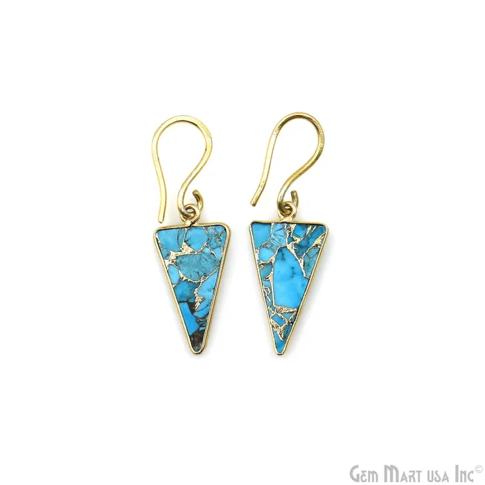 Earrings GemMartUSA Turquoise Mohave 26x12mm Gold Plated Single Bail Earring Connector 1 Pair Earrings GemMartUSA Turquoise Mohave 26x12mm Gold Plated Single Bail Earring Connector 1 Pair