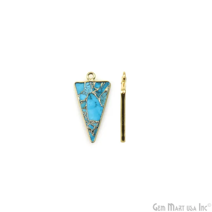 Earrings GemMartUSA Turquoise Mohave 26x12mm Gold Plated Single Bail Earring Connector 1 Pair Earrings GemMartUSA Turquoise Mohave 26x12mm Gold Plated Single Bail Earring Connector 1 Pair