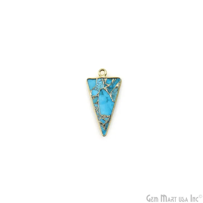 Earrings GemMartUSA Turquoise Mohave 26x12mm Gold Plated Single Bail Earring Connector 1 Pair Earrings GemMartUSA Turquoise Mohave 26x12mm Gold Plated Single Bail Earring Connector 1 Pair