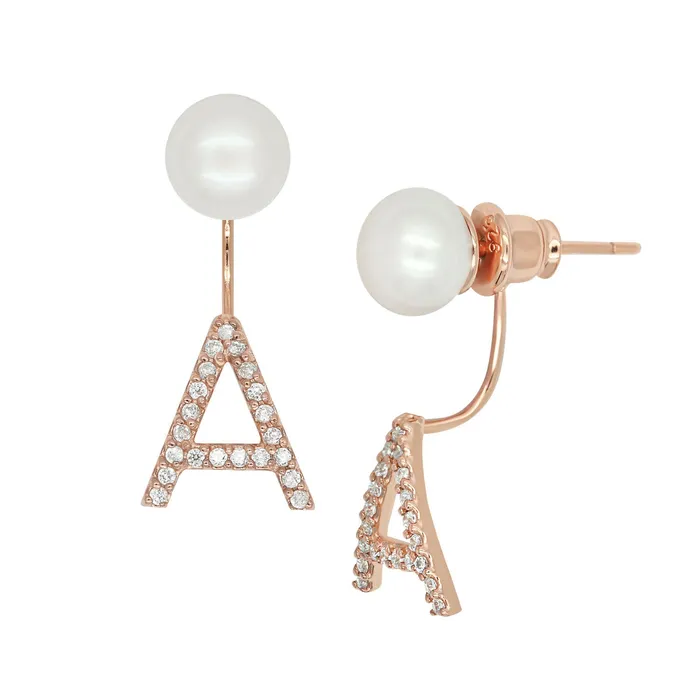 Earrings Initial Earring Rose Gold acemijewelry