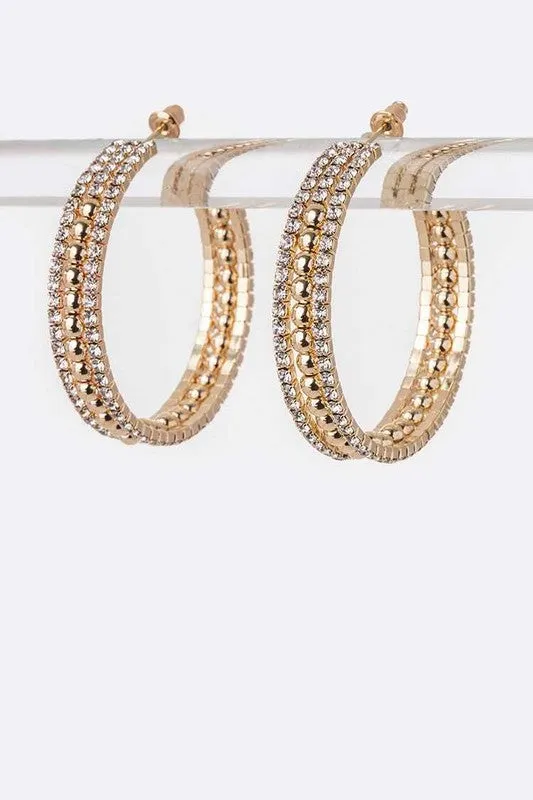 Earrings LA Jewelry Plaza 40 MM Rhinestone Iconic Hoop Earrings Earrings LA Jewelry Plaza 40 MM Rhinestone Iconic Hoop Earrings