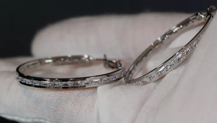 Earrings Lab Diamonds London Diamond Hoop Earrings Hoop Earrings Womens diamond hoop earrings Baguette diamond earrings