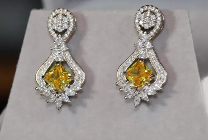 Earrings Lab Diamonds London Drop Earrings Princess Cut Diamond Earrings Yellow Diamond Earrings Classy Diamond Earrings Womens Earrings Dangle Earrings