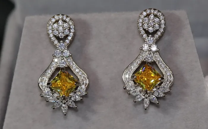 Earrings Lab Diamonds London Drop Earrings Princess Cut Diamond Earrings Yellow Diamond Earrings Classy Diamond Earrings Womens Earrings Dangle Earrings