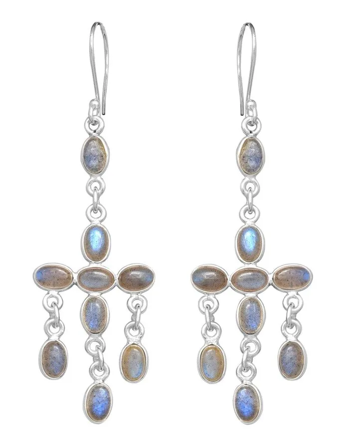 Earrings Labradorite 925 Solid Sterling Silver Dangle Earrings YoTreasure