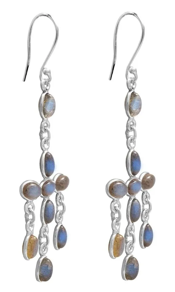 Earrings Labradorite 925 Solid Sterling Silver Dangle Earrings YoTreasure