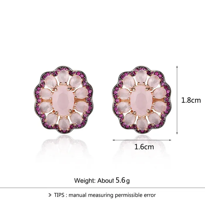 Earrings Personalized Jewel Romantic 925 Silver Stud Earrings Pink Daisy Earrings For Women Girl Trendy Jewelry Anniversary Gift