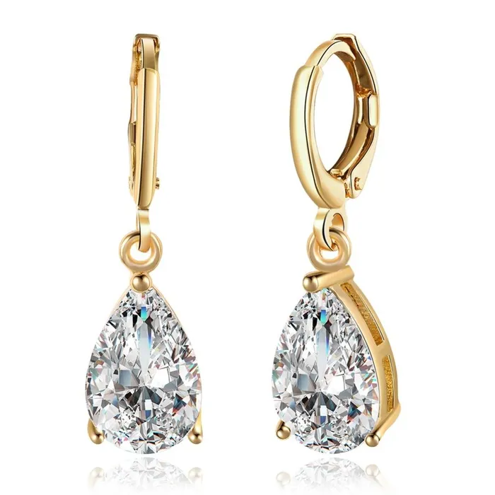 Earrings Personalized Jewel Water Drop Earrings For Women BluePurpleWhite CZ Stone Dangle Drop Earrings Women Jewelry Gift for Girls