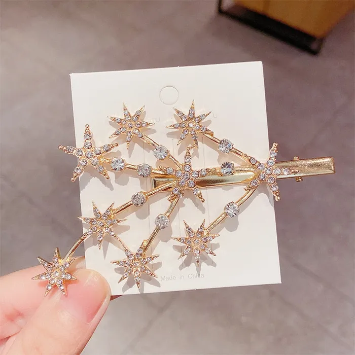 Earrings SWEET T 52 Luxury Crystal Hair PinClip Sets for Women and Girls 1 to 3 Pieces in Gold or Silver