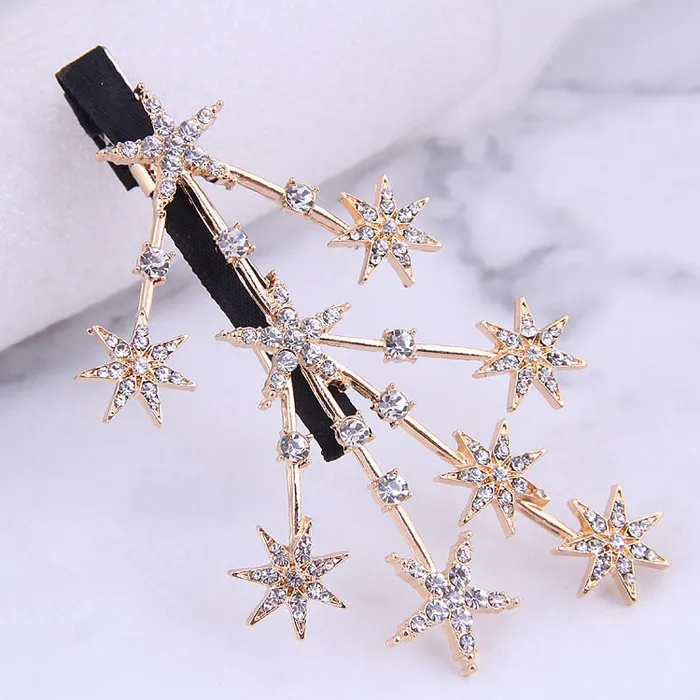 Earrings SWEET T 52 Luxury Crystal Hair PinClip Sets for Women and Girls 1 to 3 Pieces in Gold or Silver