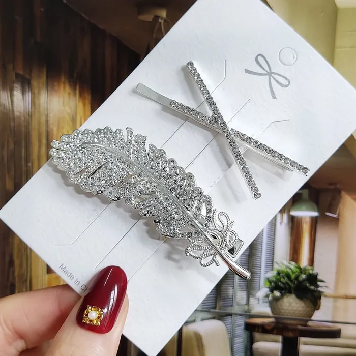 Earrings SWEET T 52 Luxury Crystal Hair PinClip Sets for Women and Girls 1 to 3 Pieces in Gold or Silver