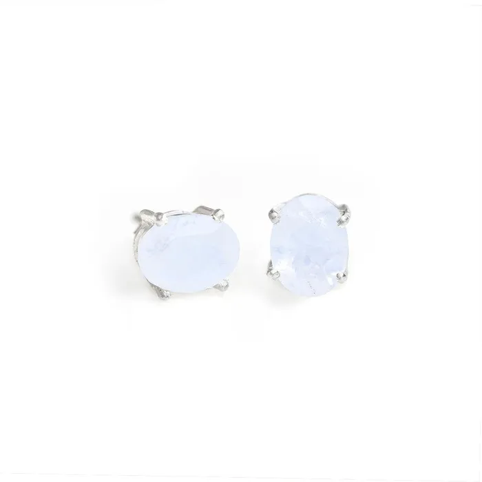 Earrings YoTreasure Rainbow Moonstone Solid 925 Sterling Silver Stud Earrings Jewelry Earrings YoTreasure Rainbow Moonstone Solid 925 Sterling Silver Stud Earrings Jewelry