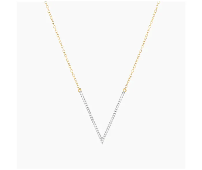 Ella Stein Gold Diamond V Necklace SI2860 Ella Stein Necklaces
