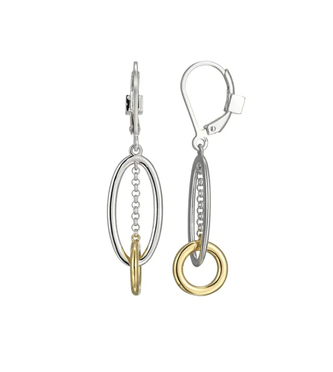 ELLE Earrings ELLE Two Tone Circadia Chain Drop Earrings SI5073
