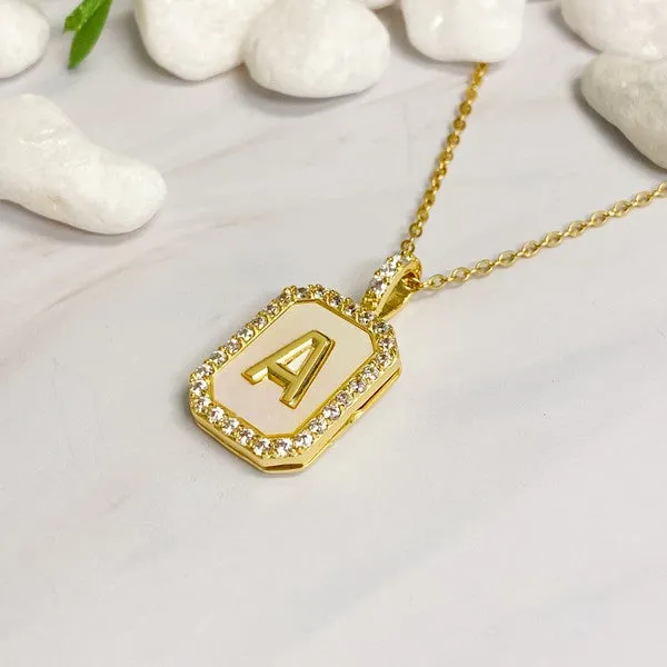 Ellison and Young Necklaces Initial Deco Open Locket Pendant Necklace