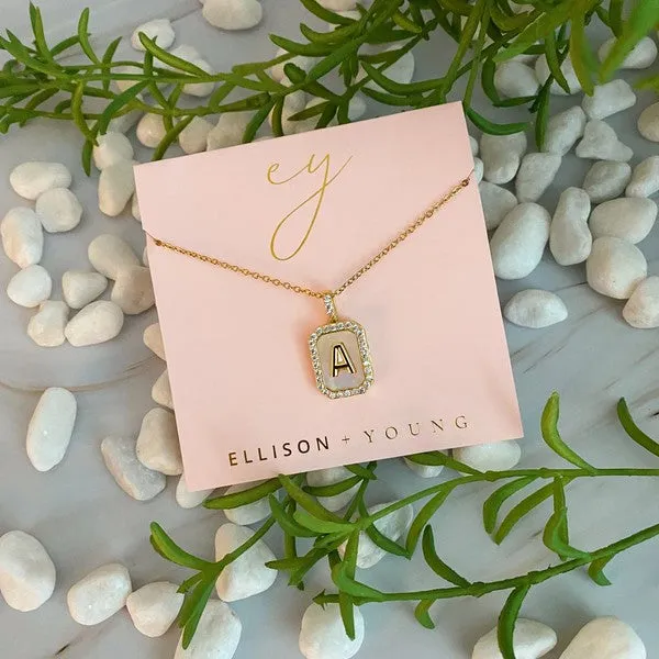 Ellison and Young Necklaces Initial Deco Open Locket Pendant Necklace