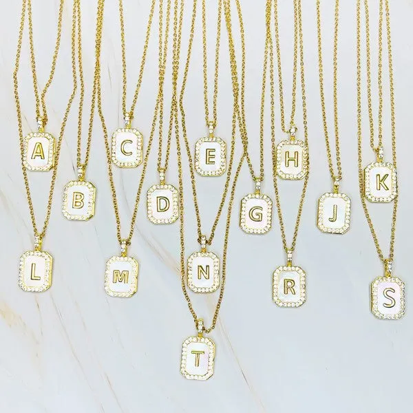 Ellison and Young Necklaces Initial Deco Open Locket Pendant Necklace