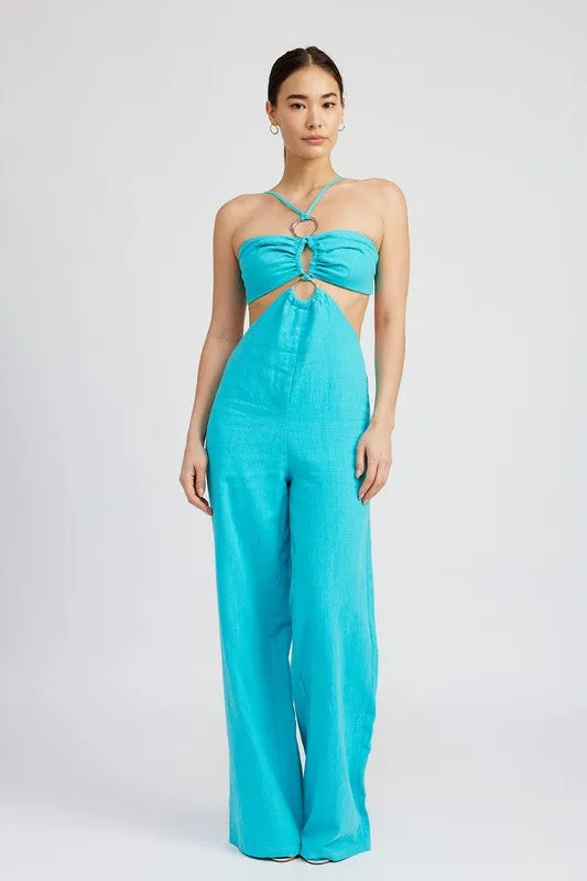 Emory Park Rings Emory Park Double ORing Cut Out Jumpsuit