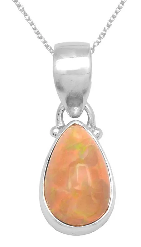 Ethiopian Opal 1925 Solid Sterling Silver Pendant With 18 Inch Chain Necklace YoTreasure Necklaces Ethiopian Opal 1925 Solid Sterling Silver Pendant With 18 Inch Chain Necklace YoTreasure Necklaces