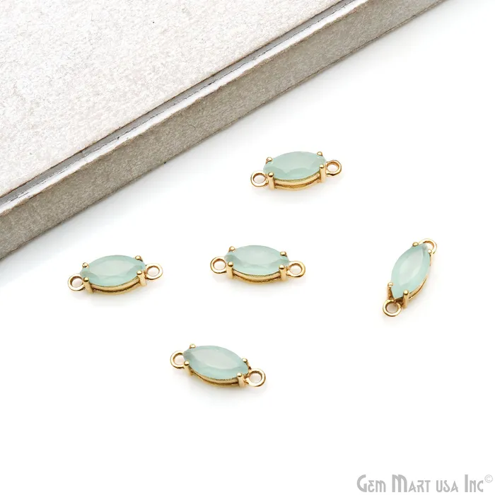 Faceted Marquise 5x10mm Prong Gold Plated Double Bail Connector GemMartUSA PreStyled Sets