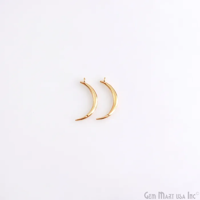 GemMartUSA Charm Necklaces Moon Shape Charm Gold Finding Jewelry Supplies
