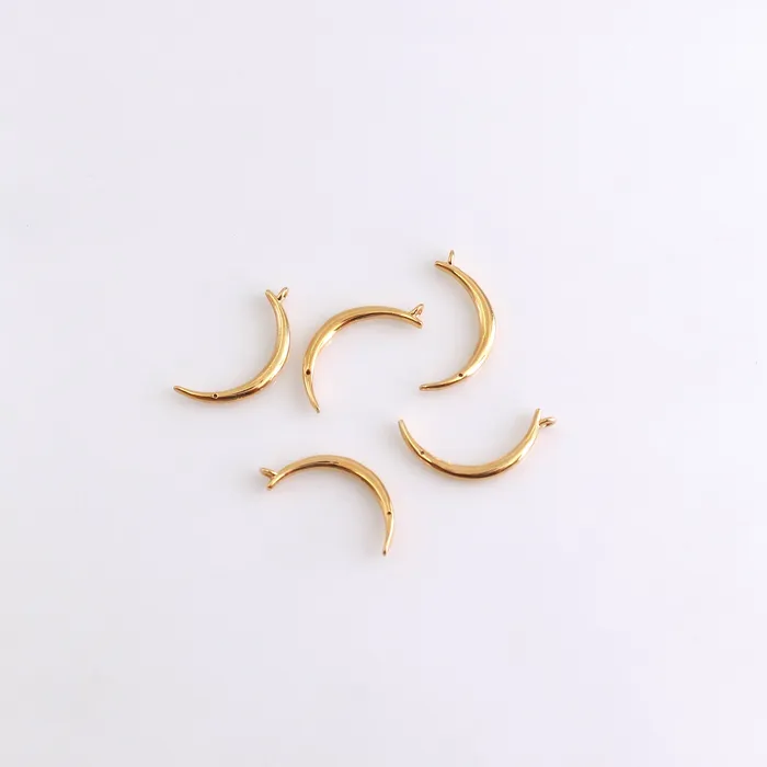 GemMartUSA Charm Necklaces Moon Shape Charm Gold Finding Jewelry Supplies