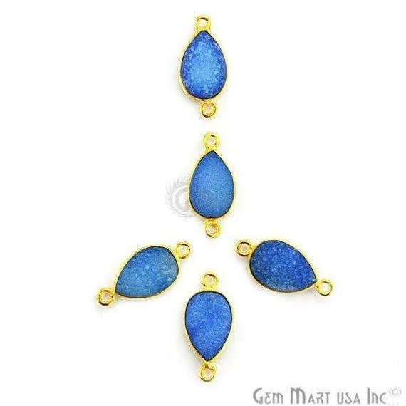 GemMartUSA Color Druzy 8x12mm Pears Bezel Gold Plated Double Bail Gemstone Connector PreStyled Sets GemMartUSA Color Druzy 8x12mm Pears Bezel Gold Plated Double Bail Gemstone Connector PreStyled Sets